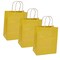 250 Pcs Shadow Stripe Kraft Shopping Bags Natural Look 16" x 6" x 12"